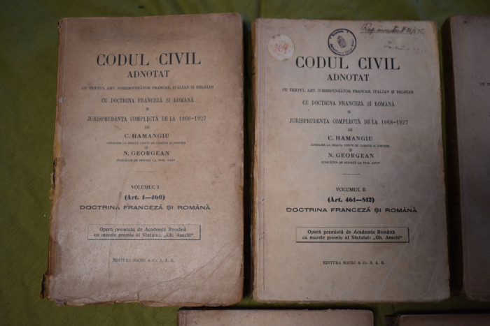 Hamangiu, Georgian - Codul civil adnotat (cinci volume) anii 30