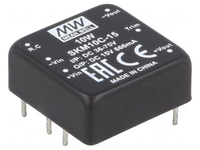 Convertor DC/DC 10W 36-75V la 15V 666mA THT foto