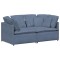 Canapea modulara cu perne, albastru, tesatura velur