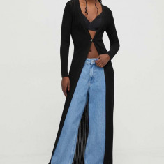 Moschino Jeans cardigan femei, culoarea negru, light