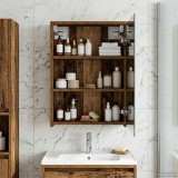 vidaXL Dulap cu oglindă pentru baie Lemn vechi 43 x 16 x 62.5 cm 889141