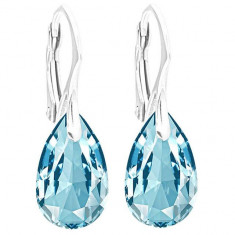 Cercei cu cristale Swarovski Ah! Jewellery dama, aquamarine/argintiu, 2.4 cm foto