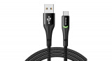 Mcdodo Magnificence CA-7960 Cablu USB la USB-C LED, 1m (negru)