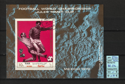 Timbre Arabia, Yemen, 1970 | Campionatul Mondial de Fotbal din Mexic 70 | aph foto