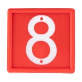 Cifre Marcaj Animale Nr. 8 Set 10 Bucati Plastic Rosu Cifre Albe Lizibile