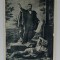 ANDREI MURESANU DECLAMAND , AVAND LA PICIOARE UN TARAN ELIBERAT DIN LANTURI , ALEGORIE , CARTE POSTALA , 1923