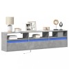 VidaXL Comodă TV de perete cu lumini LED, gri beton, 180x31x45 cm 3307943