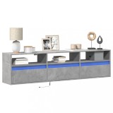 Cumpara ieftin Comodă TV de perete cu lumini LED, gri beton, 180x31x45 cm