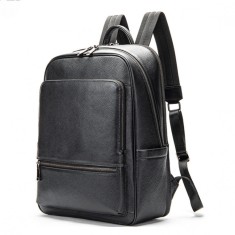 Rucsac laptop 15&rsquo;, BUSY LDY&amp;GTM&reg; Industrial, barbati, piele naturala, suport troler, spate antiperspirant, negru