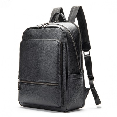 Rucsac laptop 15&amp;rsquo;, BUSY LDY&amp;amp;GTM&amp;reg; Industrial, barbati, piele naturala, suport troler, spate antiperspirant, negru foto