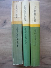 MONTESQUIEU - DESPRE SPIRITUL LEGILOR ( 3 volume ) foto