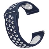 Curea silicon, compatibila Huawei Watch GT 3 42mm, VD Very Dream&reg;, telescoape QR, Albastru/Alb