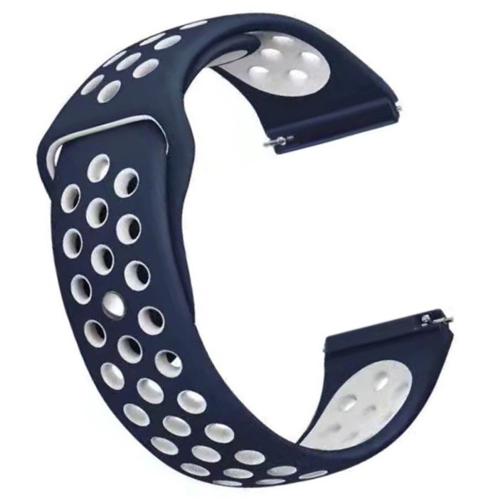 Curea silicon, compatibila Huawei Watch GT 3 42mm, VD Very Dream&reg;, telescoape QR, Albastru/Alb