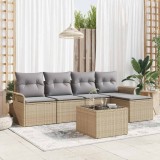 Cumpara ieftin Set de canapele pentru grădină cu pernă 6 pcs Bej Rattan poli