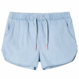 Pantaloni scurți pentru copii, albastru denim pal, 128, vidaXL