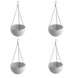 Cumpara ieftin Set 4 ghivece de flori suspendat 26x16 cm, alb
