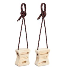 Set 2 Blocuri de escalada Navaris, 15x13x6 cm, cu franghii reglabile 200 cm, 54598.01