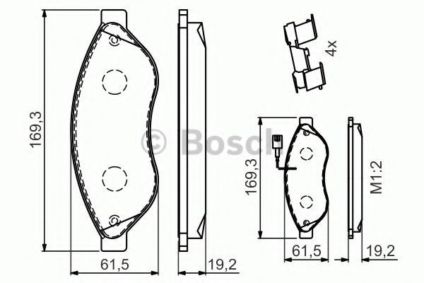 Set placute frana,frana disc PEUGEOT BOXER platou / sasiu (2006 - 2016) BOSCH 0 986 494 581