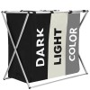 Cos de rufe cu 3 compartimente, cadru aluminiu, 60x40x68cm, 146 litri Household NewTrend
