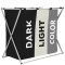 Cos de rufe cu 3 compartimente, cadru aluminiu, 60x40x68cm, 146 litri Household NewTrend