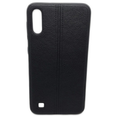 Husa telefon Silicon Samsung Galaxy A50 A505 A30S A307 Black leather foto