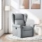 vidaXL Fotoliu rabatabil, gri deschis, material textil