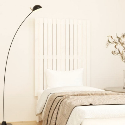 vidaXL Tăblie de pat pentru perete, alb, 82,5x3x110 cm, lemn masiv pin foto