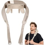 Aparat de masaj portabil, pentru gat si corp, cu functie de incalzire, pentru relaxare musculara, intensitate reglabila, incarcare USB, gri