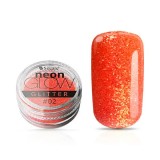 Pudră decorativă pentru unghii, Neon Glow Glitter, 02 &ndash; Dark Pink, 3g