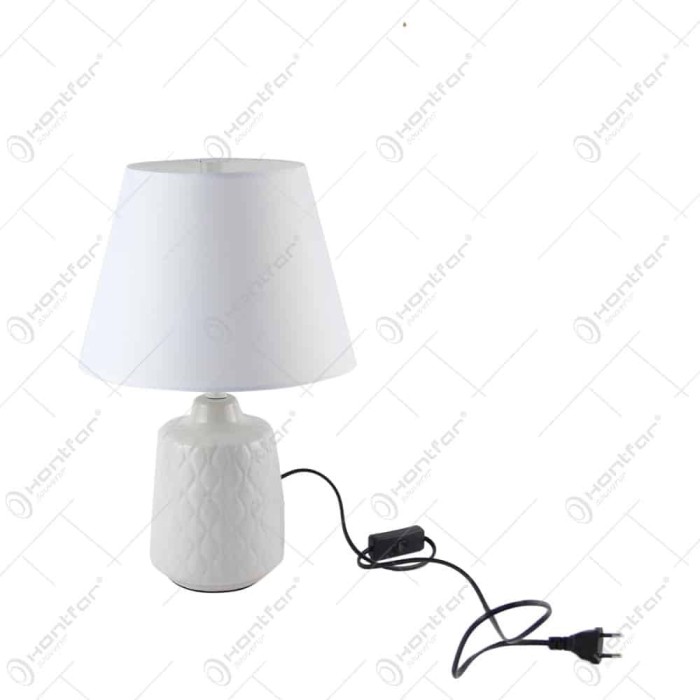 Veioza din ceramica 38 CM, Elegance Alb