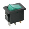 Interupator basculant 1 circuit 3 pini 6.5A 250V OFF-ON verde cu retinere