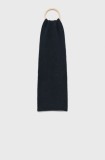 Superdry Eșarfă din amestec de l&acirc;nă culoarea albastru marin, material neted