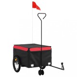 Remorca pentru biciclete, negru si rosu, 45 kg, fier