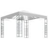 Pavilion de gradina cu siruri de lumini LED, alb, 3x3 m