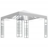 Pavilion de gradina cu siruri de lumini LED, alb, 3x3 m