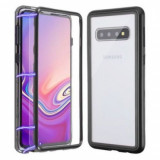 Husa protectie pentru Samsung Galaxy S10 Plus Magnetica Negru cu spate de sticla securizata premium + folie de protectie gratis, MyStyle