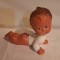 Bebe in alb - figurina din cauciuc - Jucarie Aradeanca anii 1970, varianta Rara