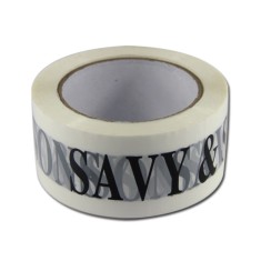 Banda Adeziva Personalizata, Dimensiune 50mm x 66m, Tipar 1 Culoare, Suport Alb sau Transparent, Adeziv Acrilic foto