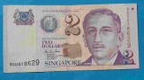 Bancnota veche Insulele Singapore 2 Dollars