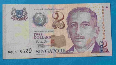 Singapore 2 Dollars - bancnota circulata foto