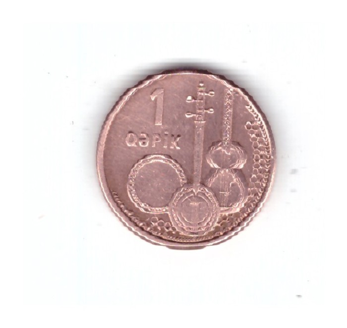 Moneda Azerbaidjan 1 qapic 2006, stare foarte buna, curata