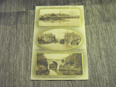 Carte poștală veche Anglia &amp;ndash; Lancaster, 3 vederi istorice (cel mai probabil din perioada 1900&amp;ndash;1940) foto