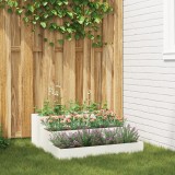 VidaXL Ghiveci pentru Grădină 3-Tier 90x90x35 cm Alb Oțel