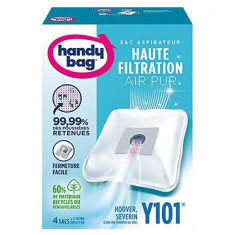 Saci aspirator Handy Bag Y101, 4 bucati, pentru aspiratoarele Daewoo si Samsung, inchidere ermetica, filtru anti-alergeni - RESIGILAT