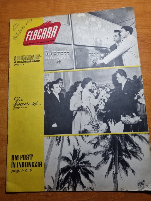 revista flacara 12 decembrie 1959-filmele romanesti secretul cifrului ,avalansa