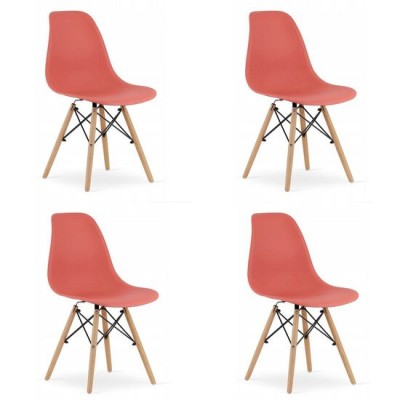 Set 4 scaune stil scandinav, Artool, Osaka, PP, lemn, vermilion, 46x54x81 cm GartenVIP DiyLine foto