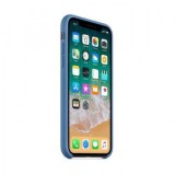 Husa Silicon MyStyle ANTISOC Blue pentru Apple iPhone XS Max, Protectie Camera si Ecran