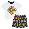 Pijama Marvel Avengers pentru Baieti, Set 2 Piese, Tricou si Pantaloni Scurti, Bumbac Moale, Design Avengers, Alb, 10 ani Alb 140-146 CM