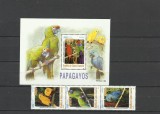 GUINEA ECUATORIALA 1997 FAUNA PASARI PAPAGALI, Nestampilat