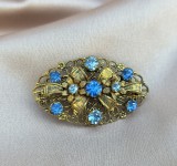 BROSA VINTAGE CEHA DIN METAL AURIU PATINAT